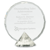 Clear Round Crystal Award on Clear Diamond Base