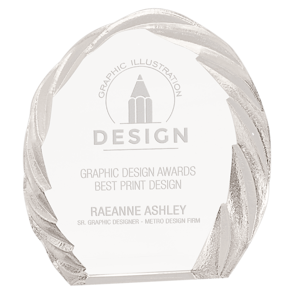 6" Oval Crystal with Decorative Edge