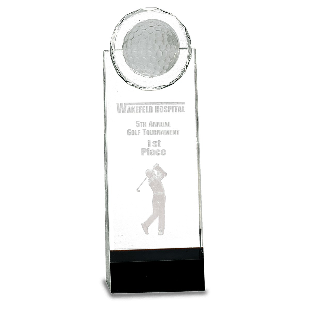 Crystal Golfer Standup with Black Base — Size · 9½″ · CRY167M