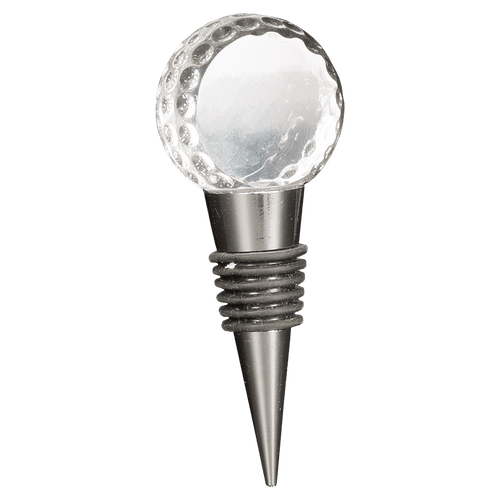 4" Crystal Golf Ball Wine Stopper
