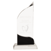 Clear Crystal Wave Award with Black Accent