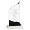Clear Crystal Wave Award with Black Accent