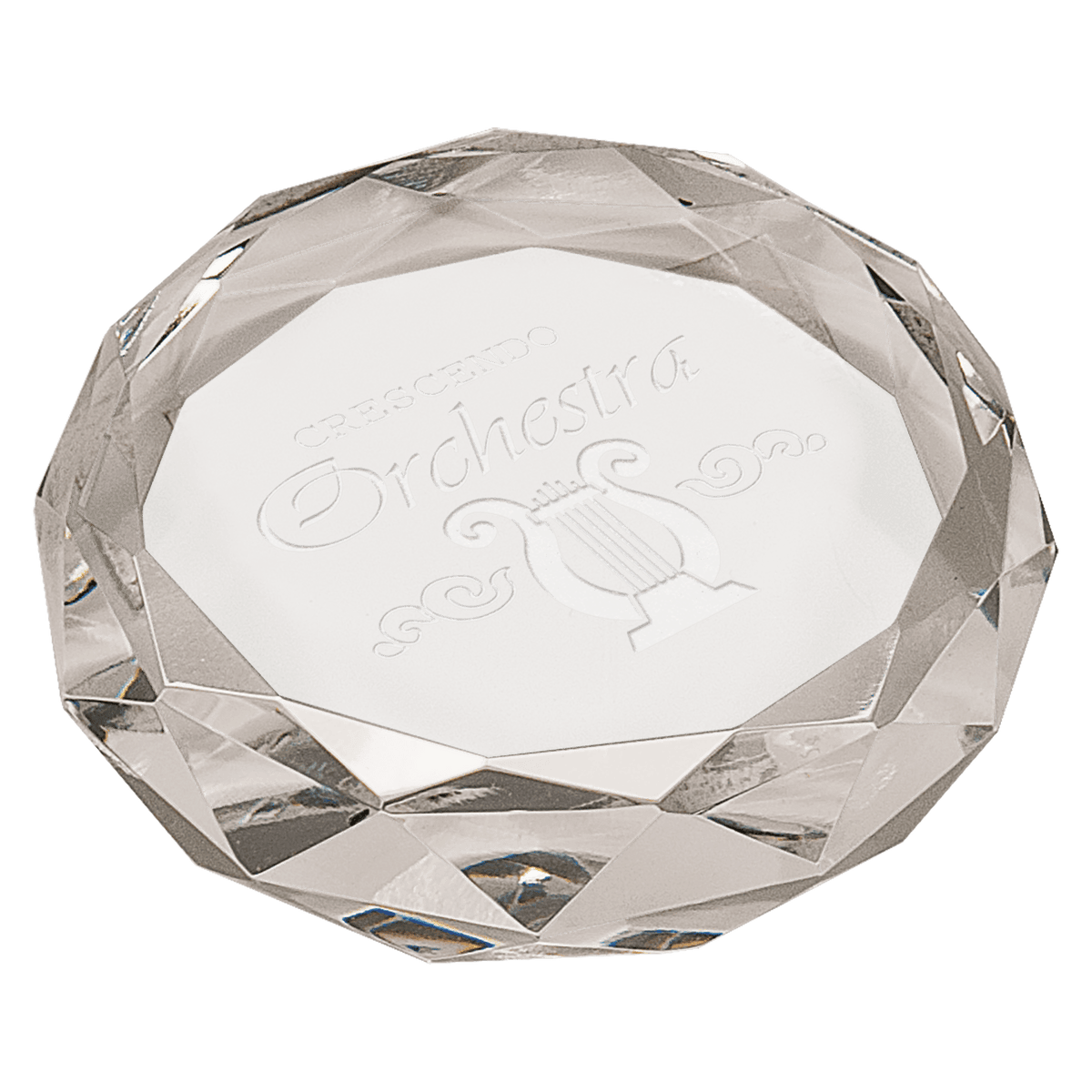 3" Clear Round Crystal Paperweight