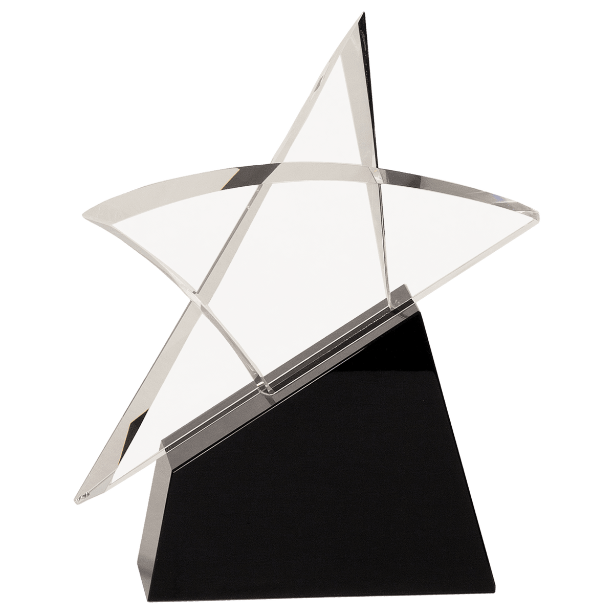 Crystal Outline Star on Black Base