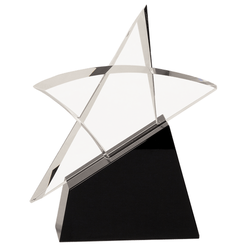 Crystal Outline Star on Black Base
