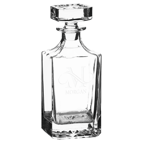 Polar Camel 750mL Square Glass Decanter in Black Gift Box with Printed Paper Sleeve