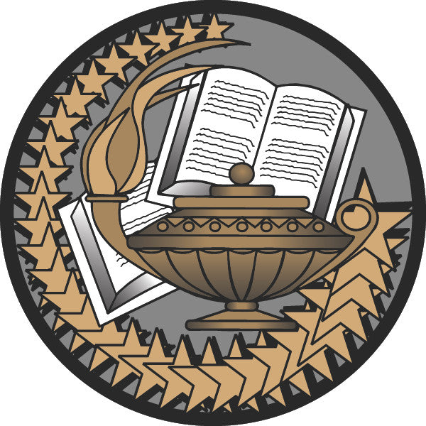 Book & Lamp Diamond Foil Label