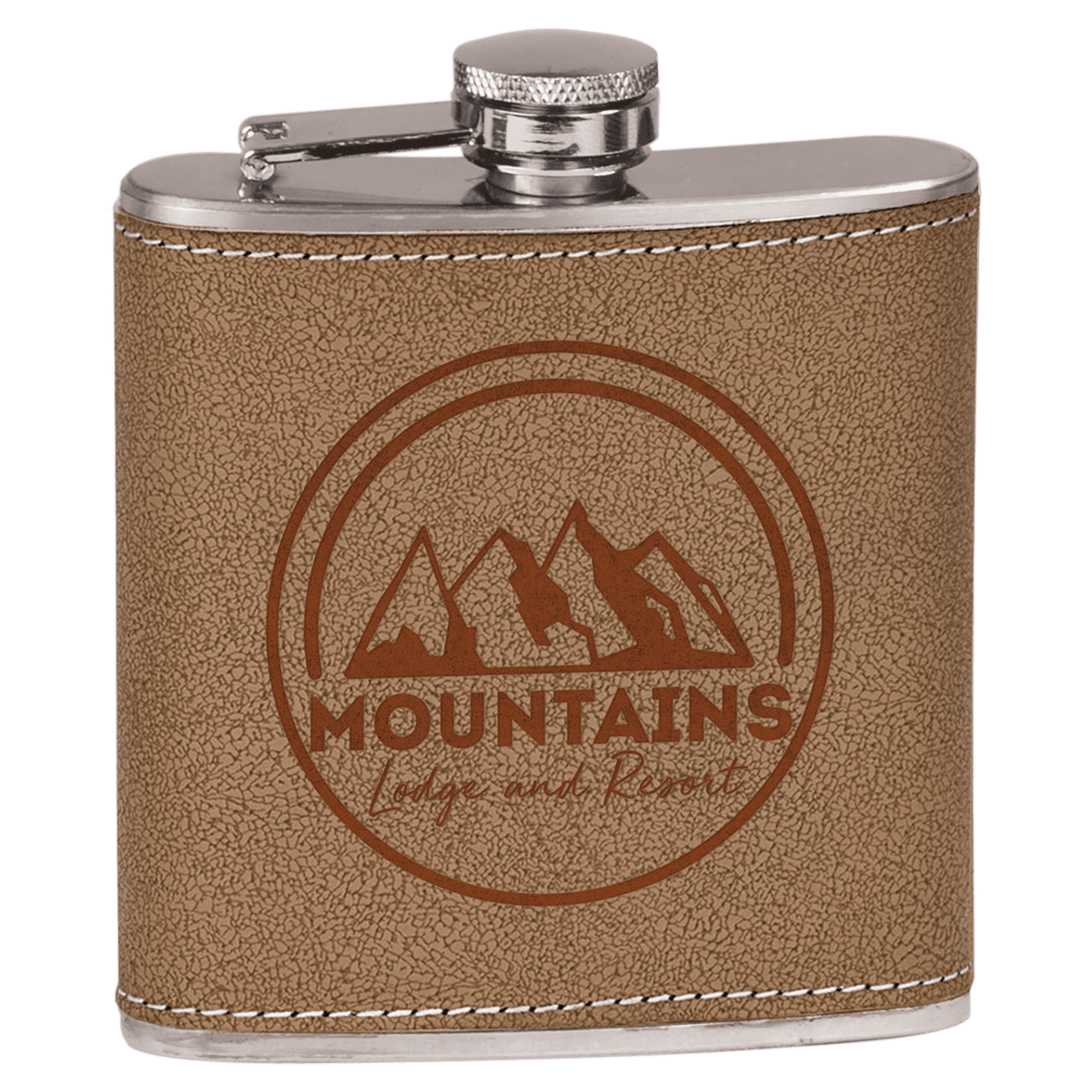 6 oz. Leather Laserable Flask