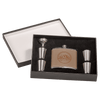 6 oz. Leather Flask Set in Presentation Box