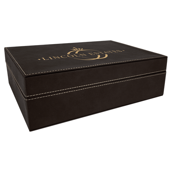12 1/4" x 8 1/4" Laserable Leatherette Premium Gift Box