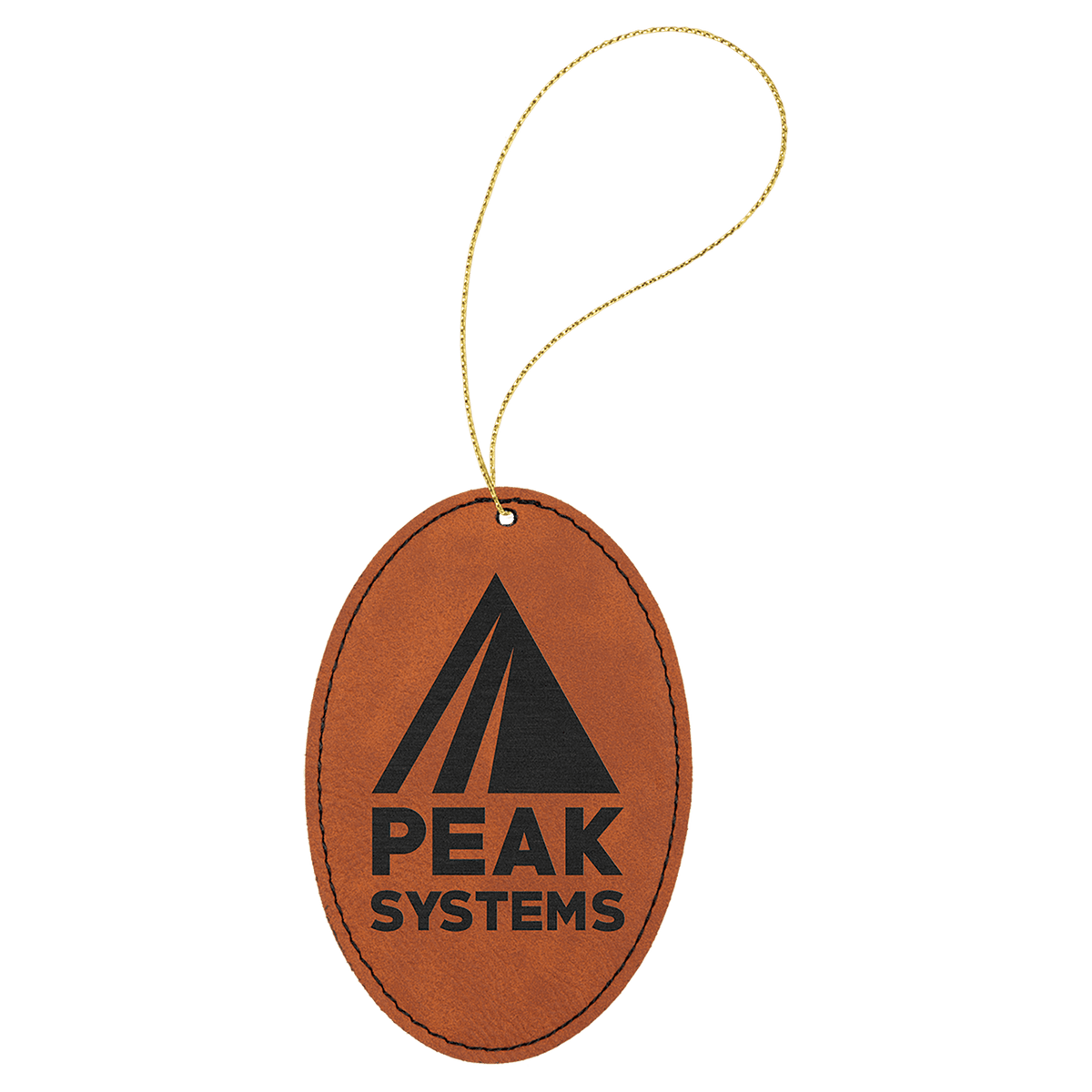 Laserable Leatherette Oval Ornament with String
