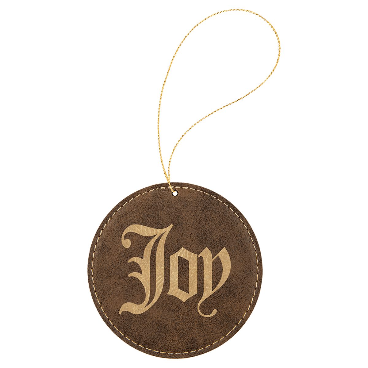Laserable Leatherette Round Ornament with String