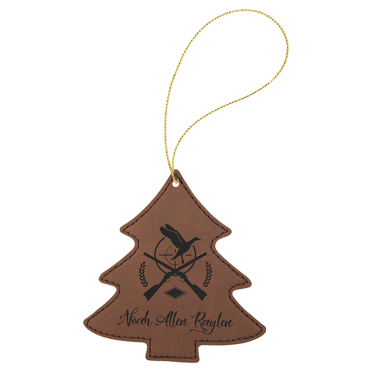 Laserable Leatherette Tree Ornament with String