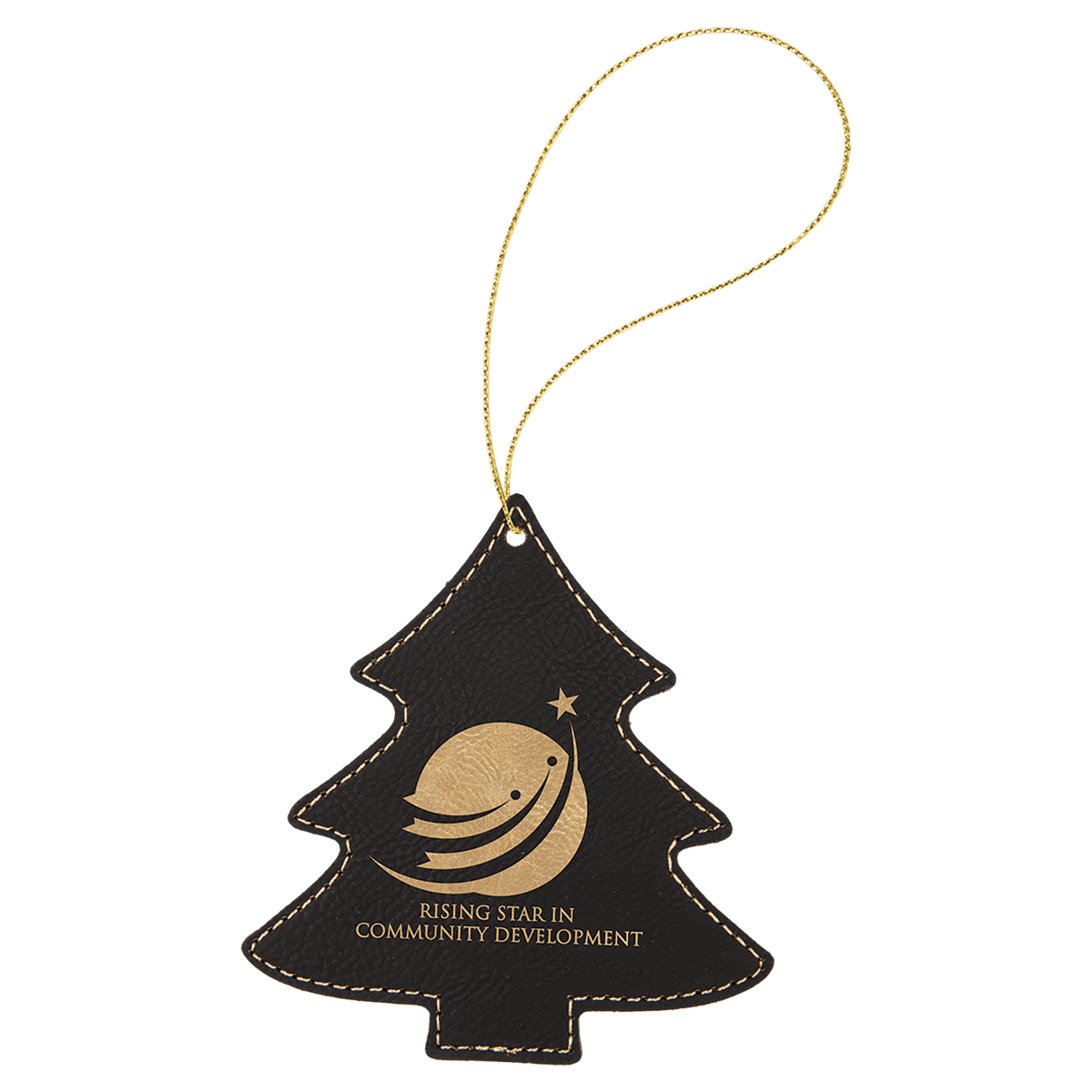 Laserable Leatherette Tree Ornament with String