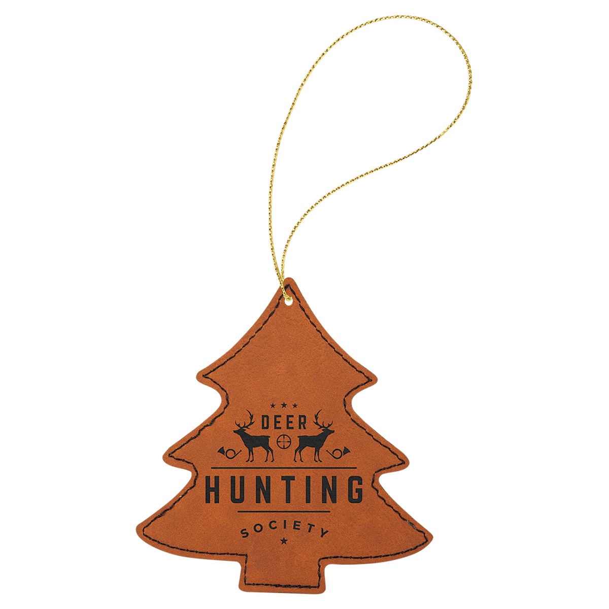 Laserable Leatherette Tree Ornament with String