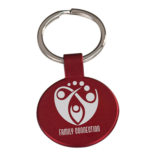 1 1/2" Laserable Round Keychain