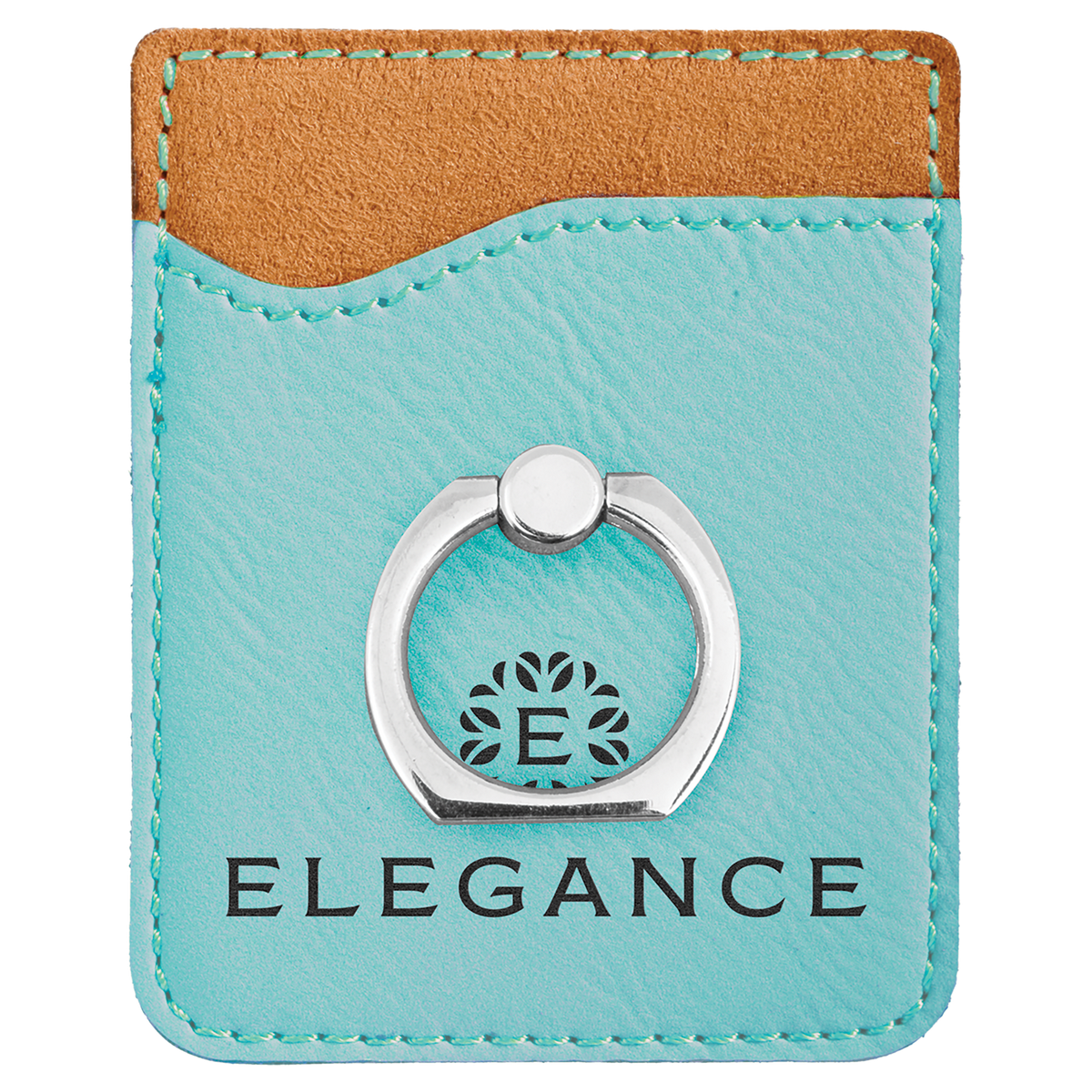 Laserable Leatherette Phone Wallet with Ring