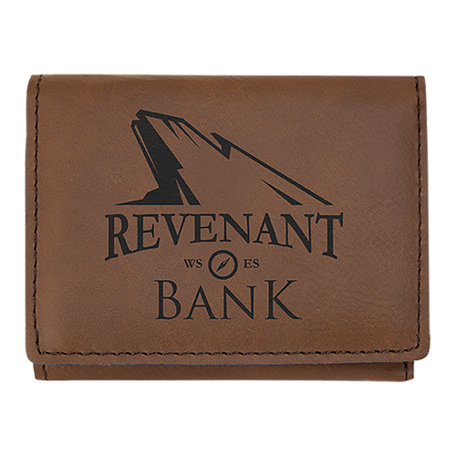 3" x 4" Laserable Leatherette Trifold Wallet