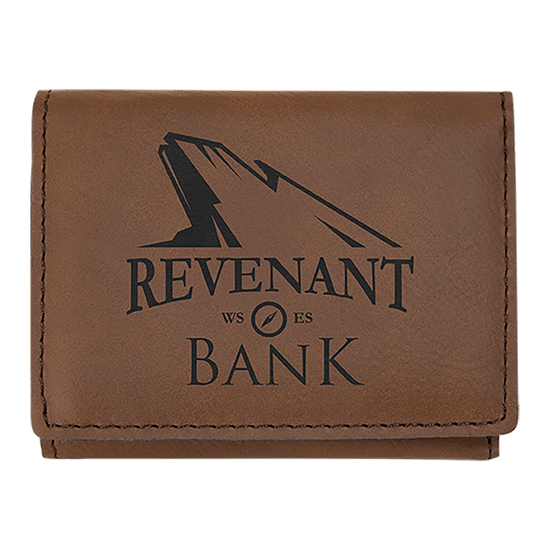 3" x 4" Laserable Leatherette Trifold Wallet