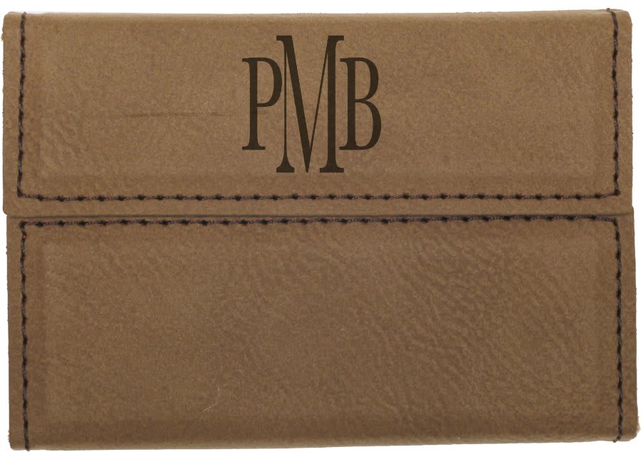 Leatherette Hard Business Card Holder — 3.75 × 2.75 Inches