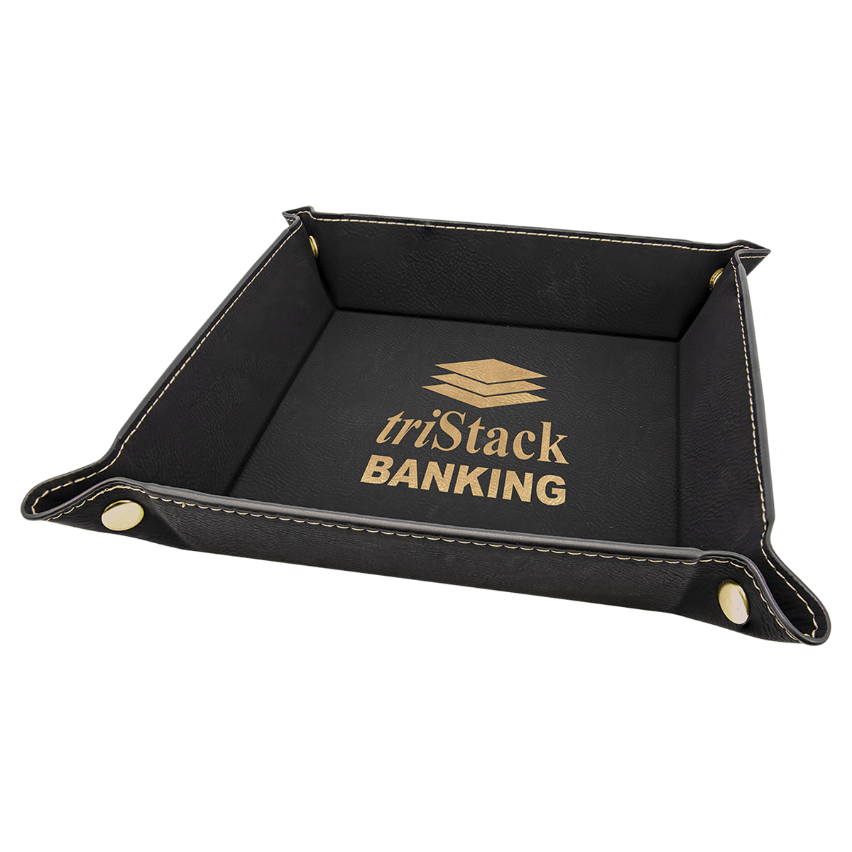 6" x 6" Laserable Leatherette Snap Up Tray