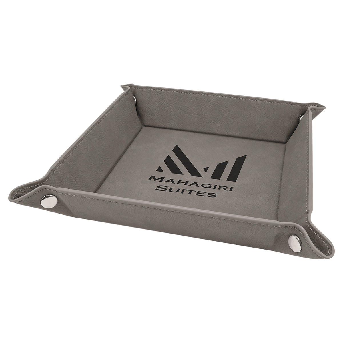 6" x 6" Laserable Leatherette Snap Up Tray