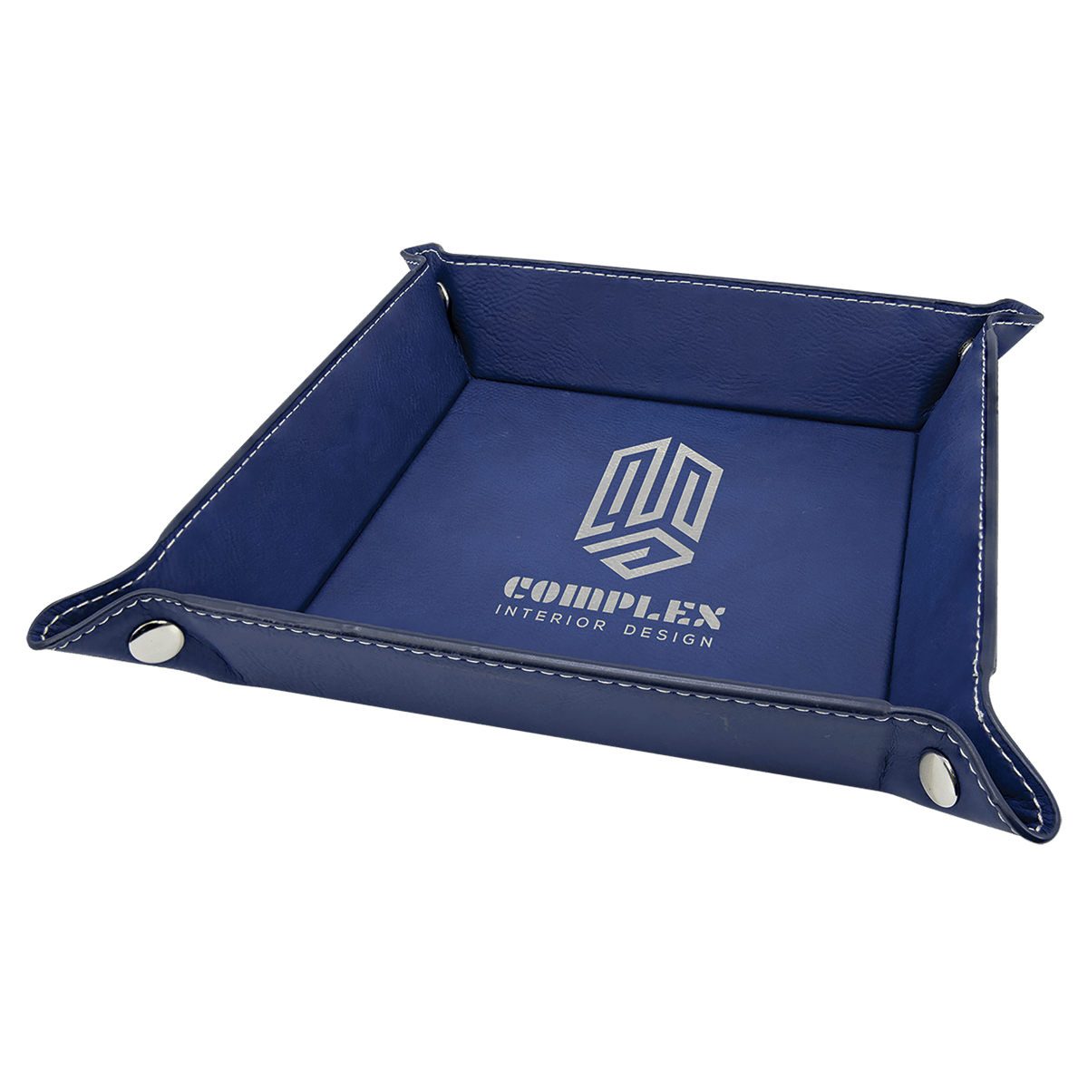 6" x 6" Laserable Leatherette Snap Up Tray