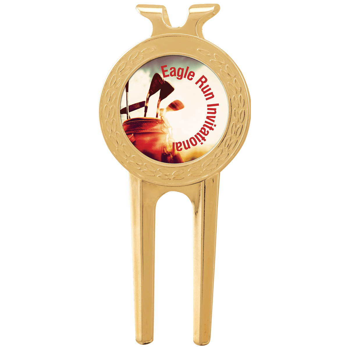 1 1/2" x 3" Gold Divot Tool with Sublimatable Insert