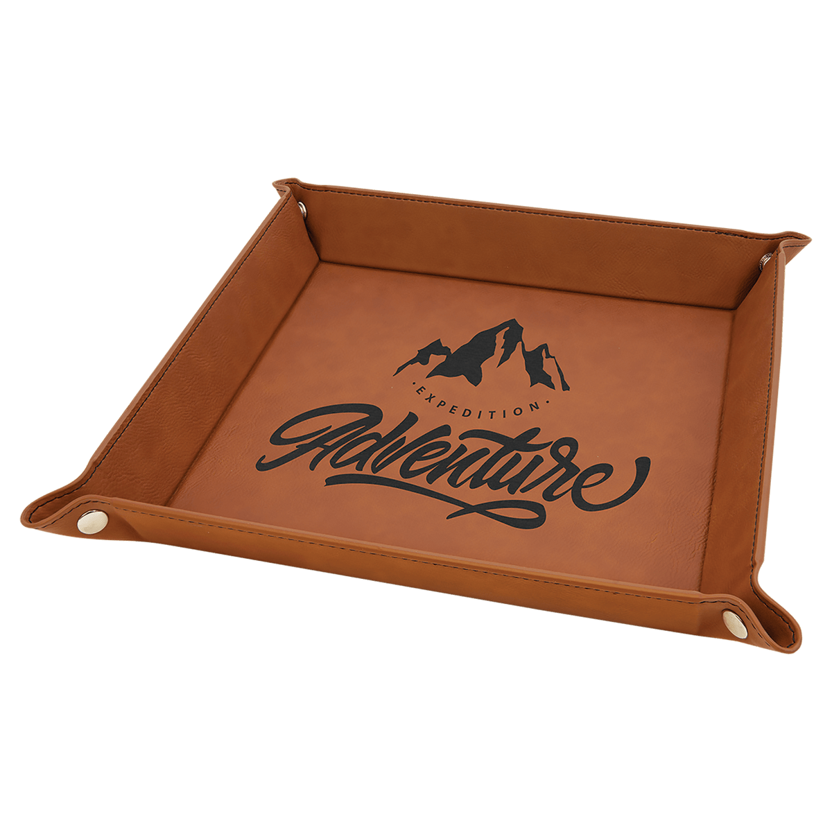 9" x 9" Laserable Leatherette Snap Up Tray