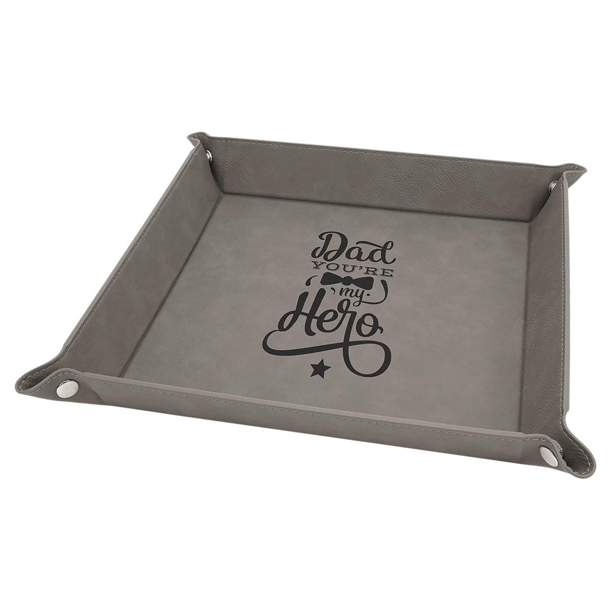 9" x 9" Laserable Leatherette Snap Up Tray