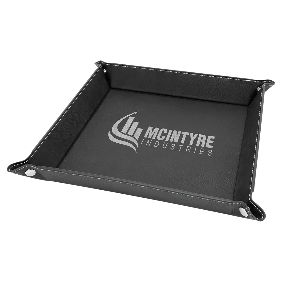 9" x 9" Laserable Leatherette Snap Up Tray
