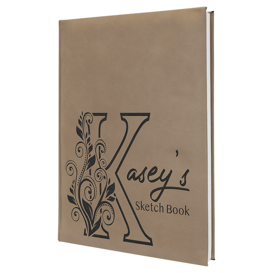 7" x 9 3/4" Leatherette Sketch Book with Unlined Notepad