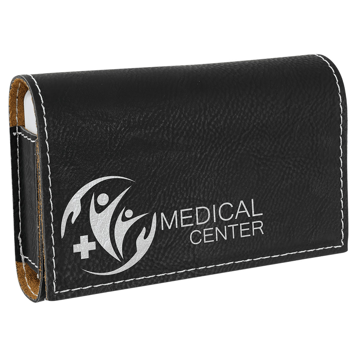 4 3/4" x 3 1/8" Laserable Leatherette Pill Box
