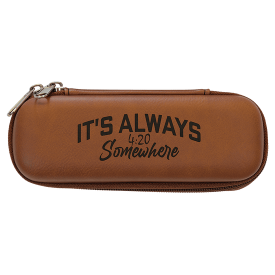7" x 2 1/2" x 1 3/4" Rawhide Leatherette Smoke Case
