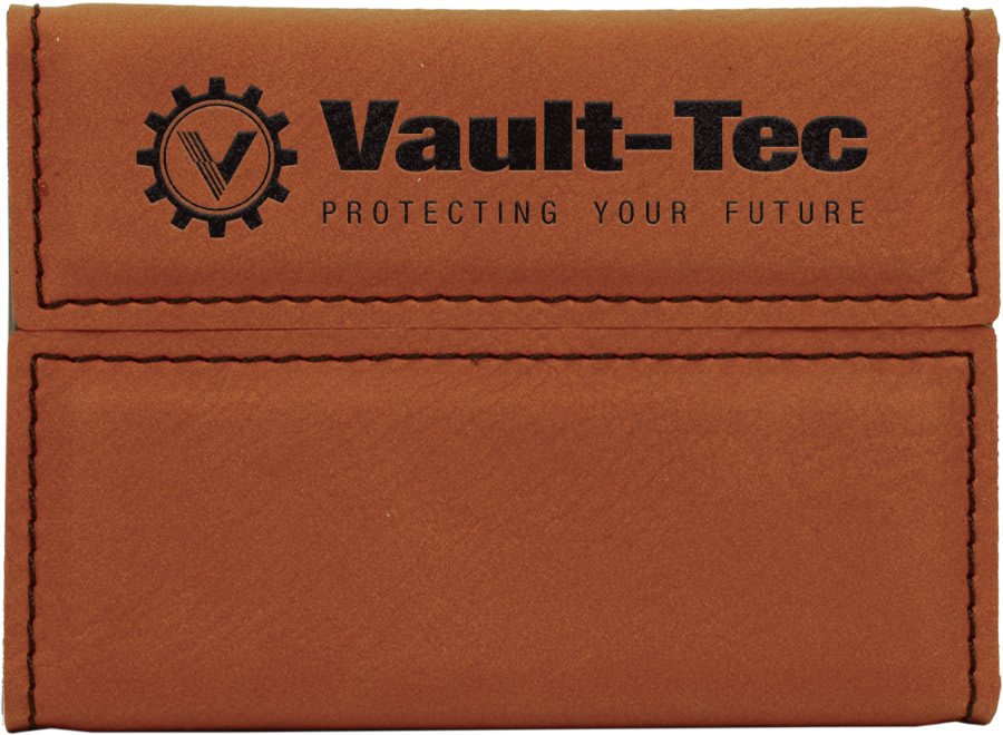 Leatherette Hard Business Card Holder — 3.75 × 2.75 Inches