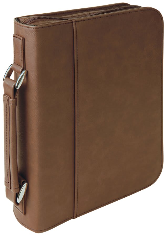 7 1/2" x 10 3/4" Leatherette Book/Bible Cover with Handle & Zipper