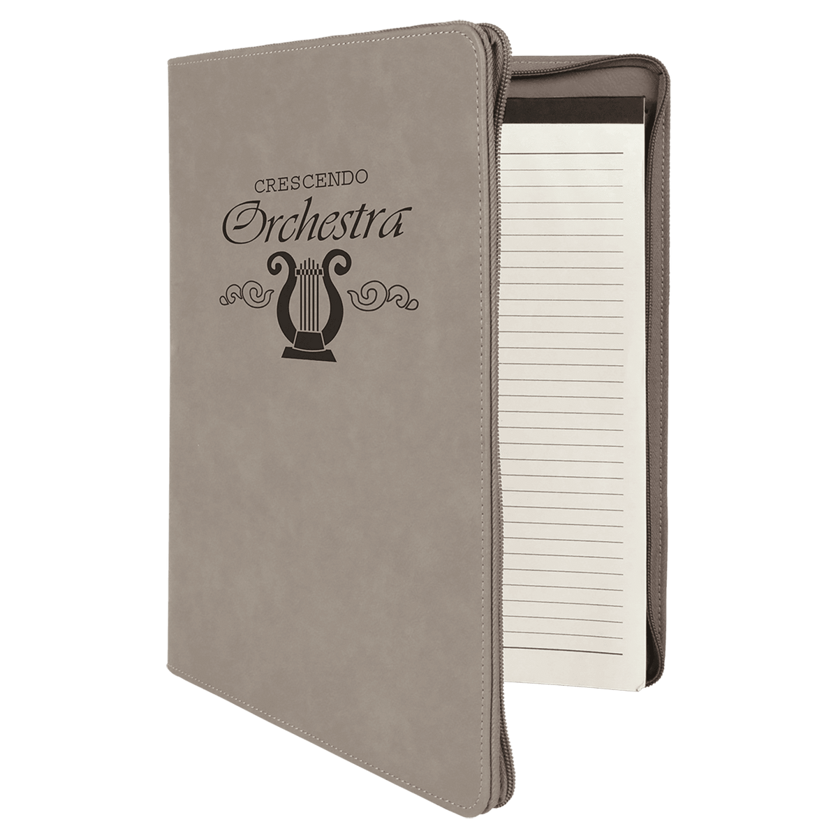9 1/2" x 12" Leatherette Portfolio with Zipper and Notepad