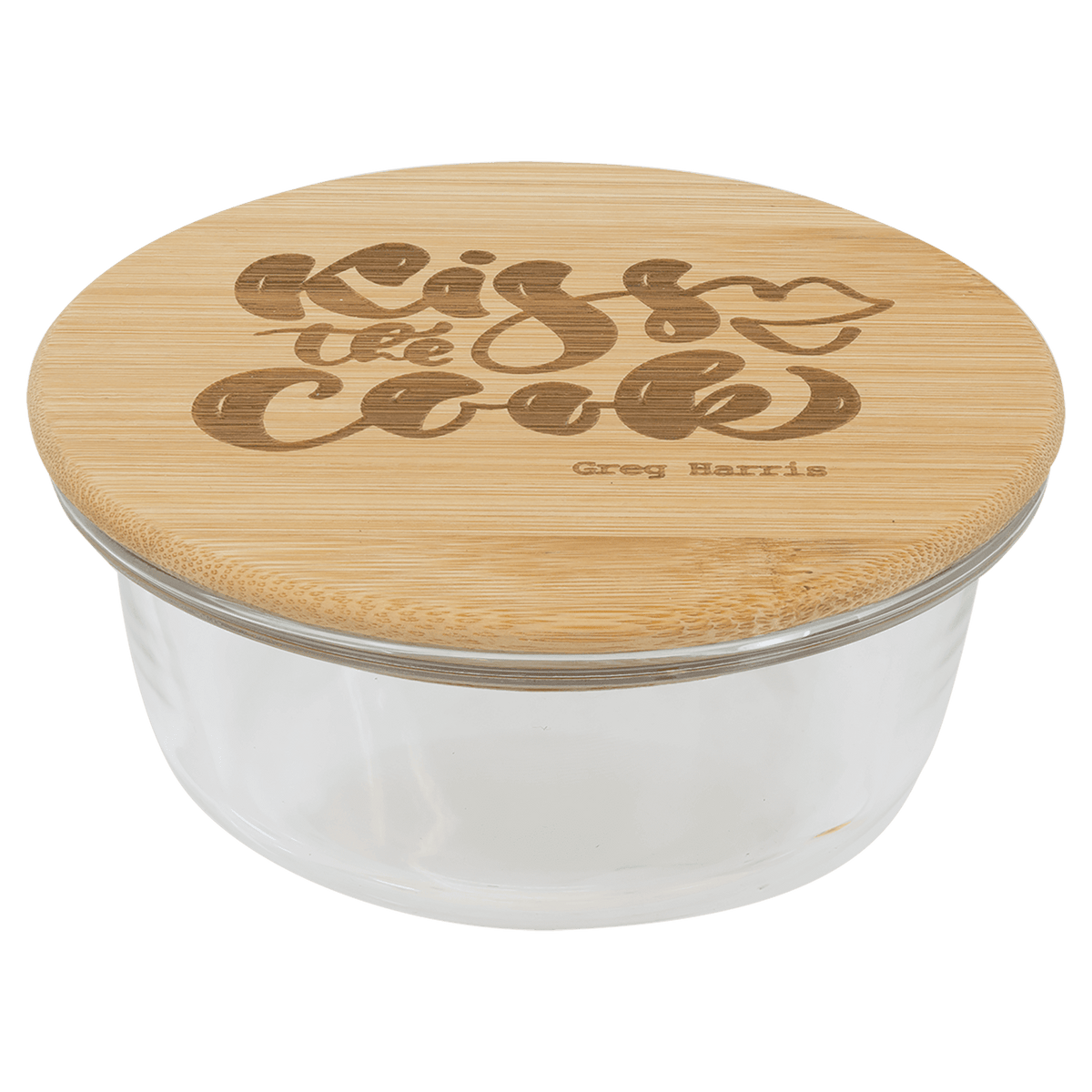 Round Glass Container with Bamboo Lid