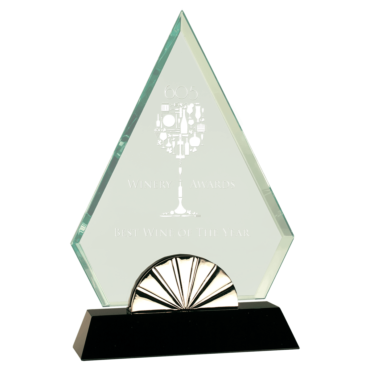 Horizon Glass Award with Black Base — Shape and Size · Diamond · 9″ · HGL12