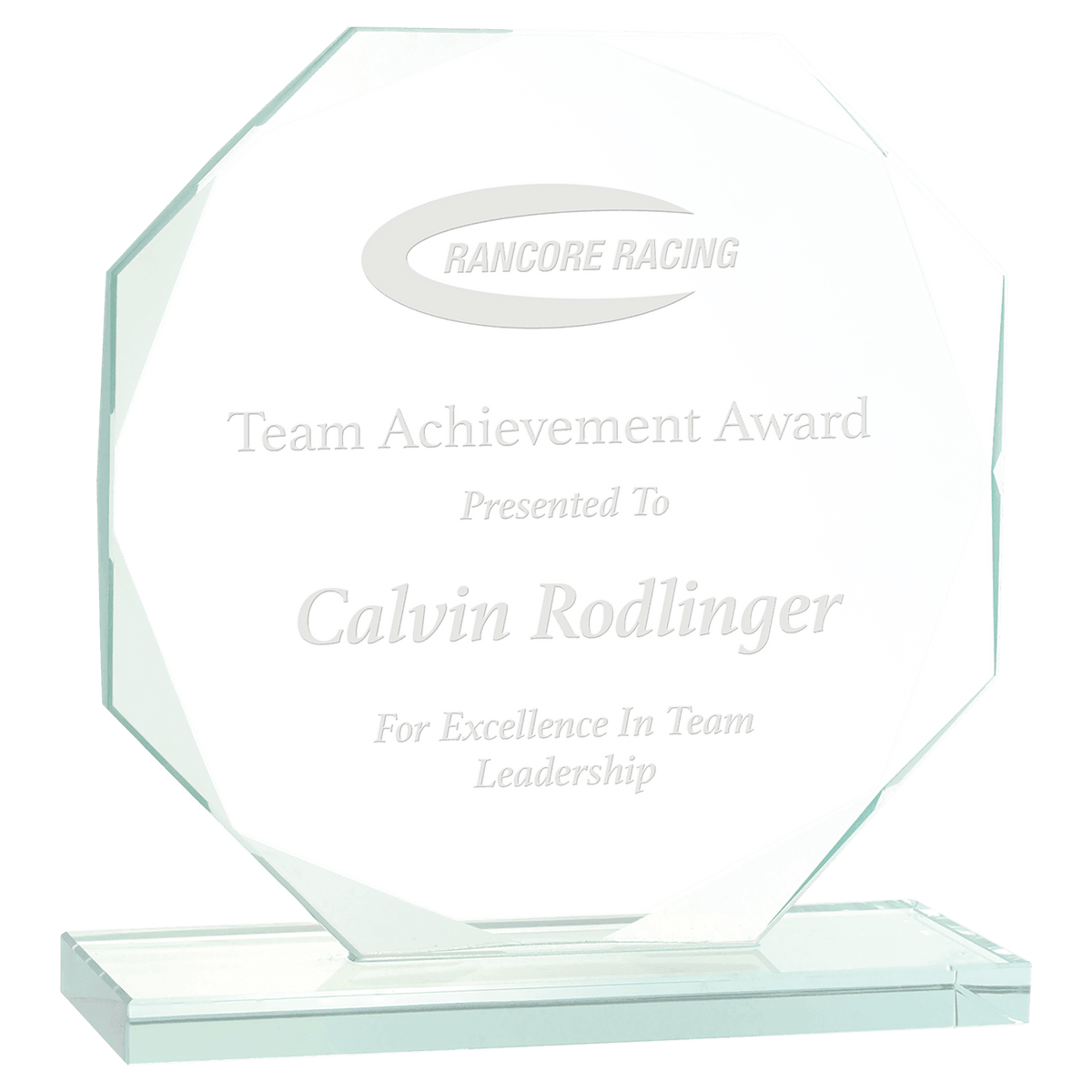 6" Octagon Glass Award