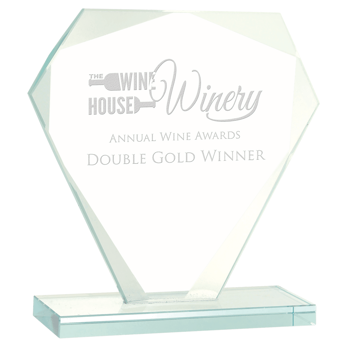 Cut Diamond Jade Glass Award — Size · 6¼″ · JGS32