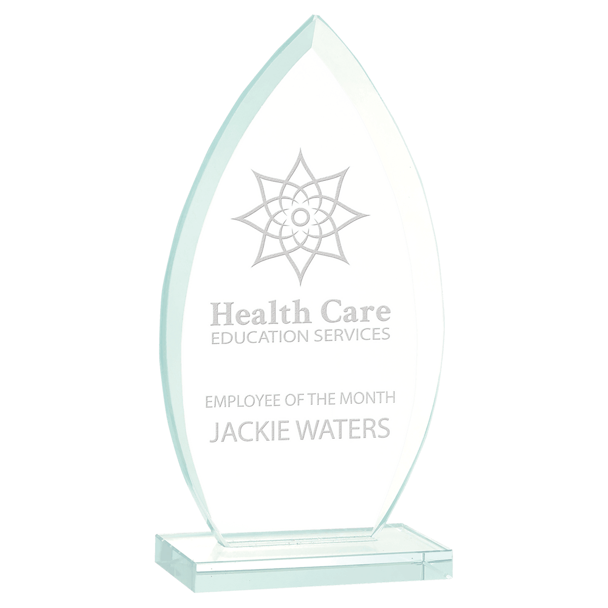 Jade Glass Award — Shape and Size · Oval · 7″ · JGS41