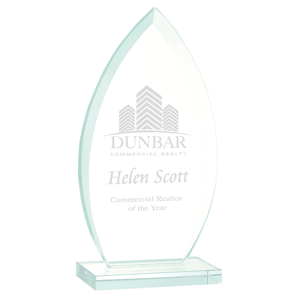 Jade Glass Award — Shape and Size · Oval · 8¾″ · JGS43