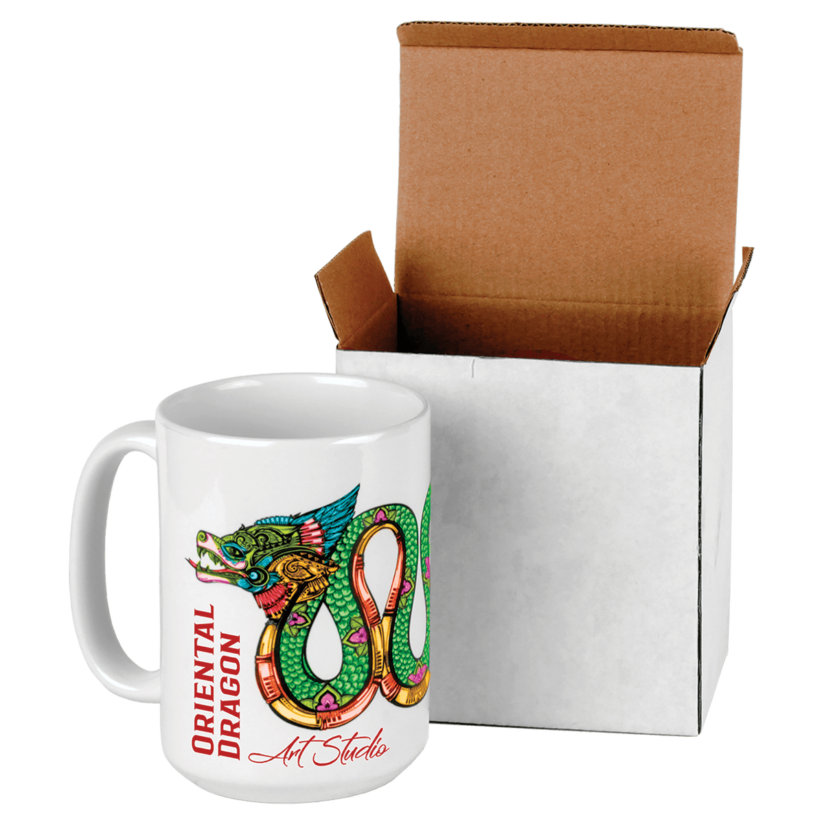 15 oz. White Sublimatable Ceramic Mug with White Box