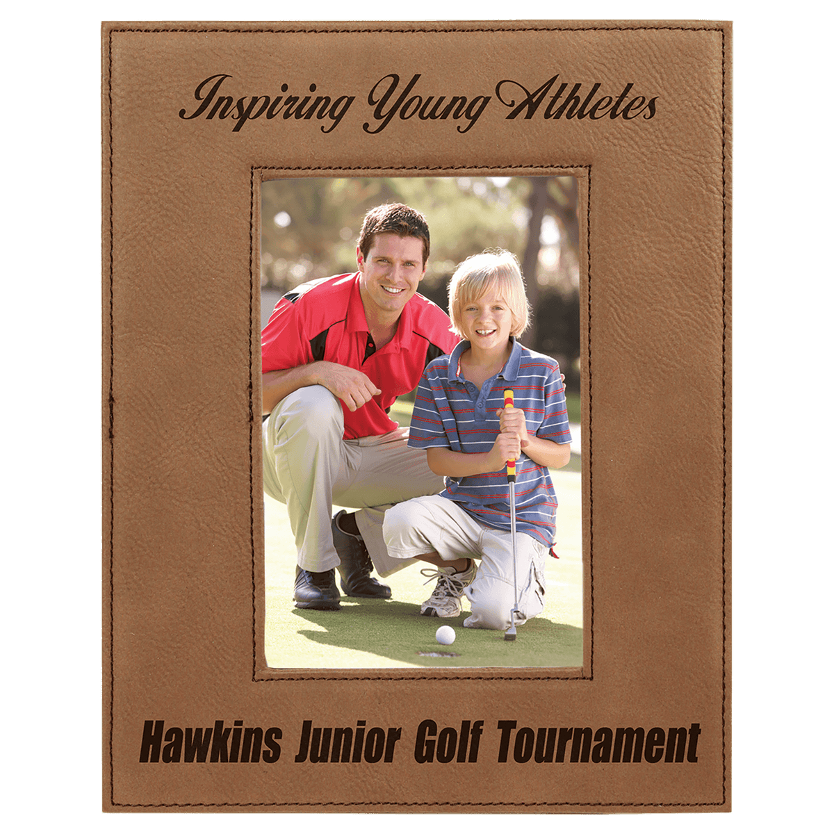 Dark Brown 4 × 6 leatherette photo frame
