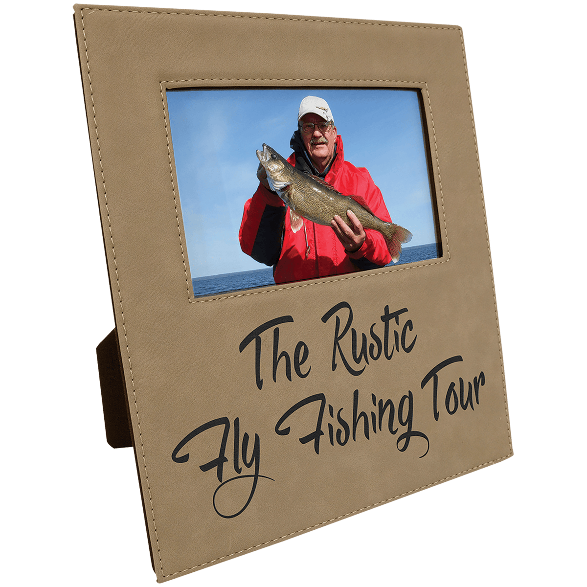 Leatherette Photo Frame with Personalization Area — Options