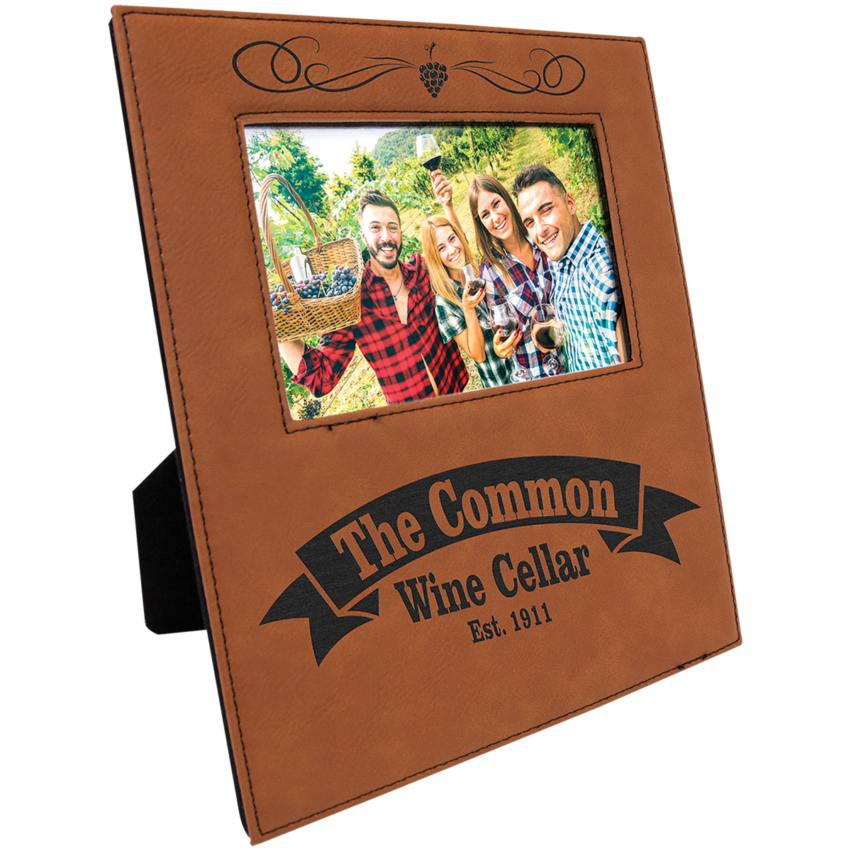 Rawhide 4 × 6 personalized leatherette frame