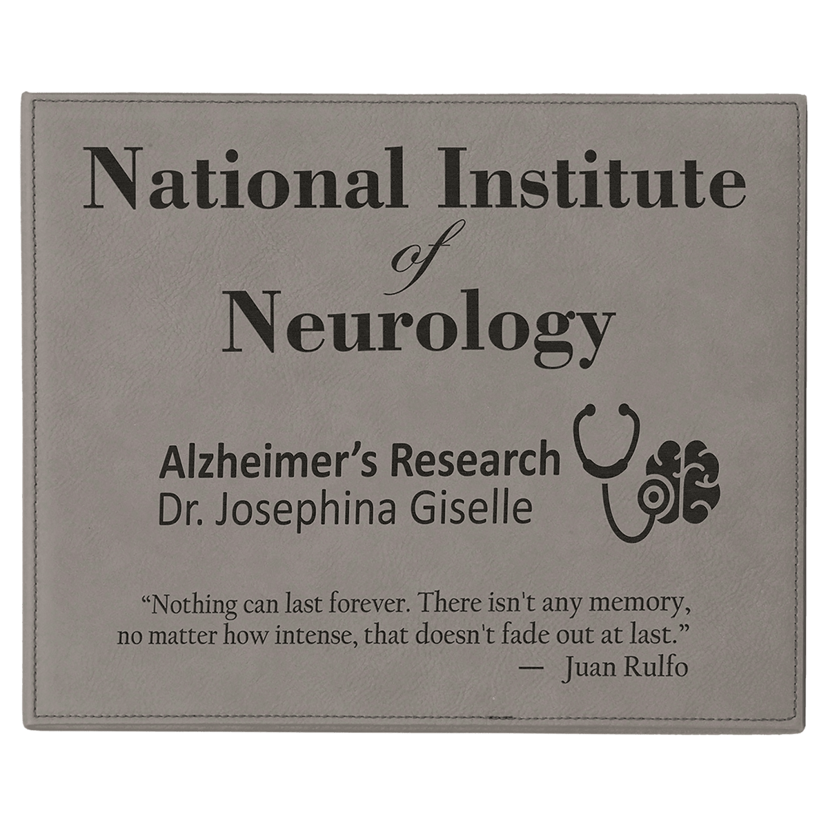 Gray 9" x 12" Laserable Leatherette Plaque