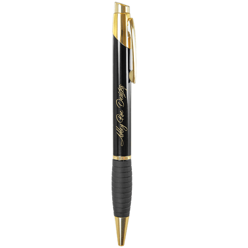Brass Ballpoint Pen with Gripper — Black or Blue