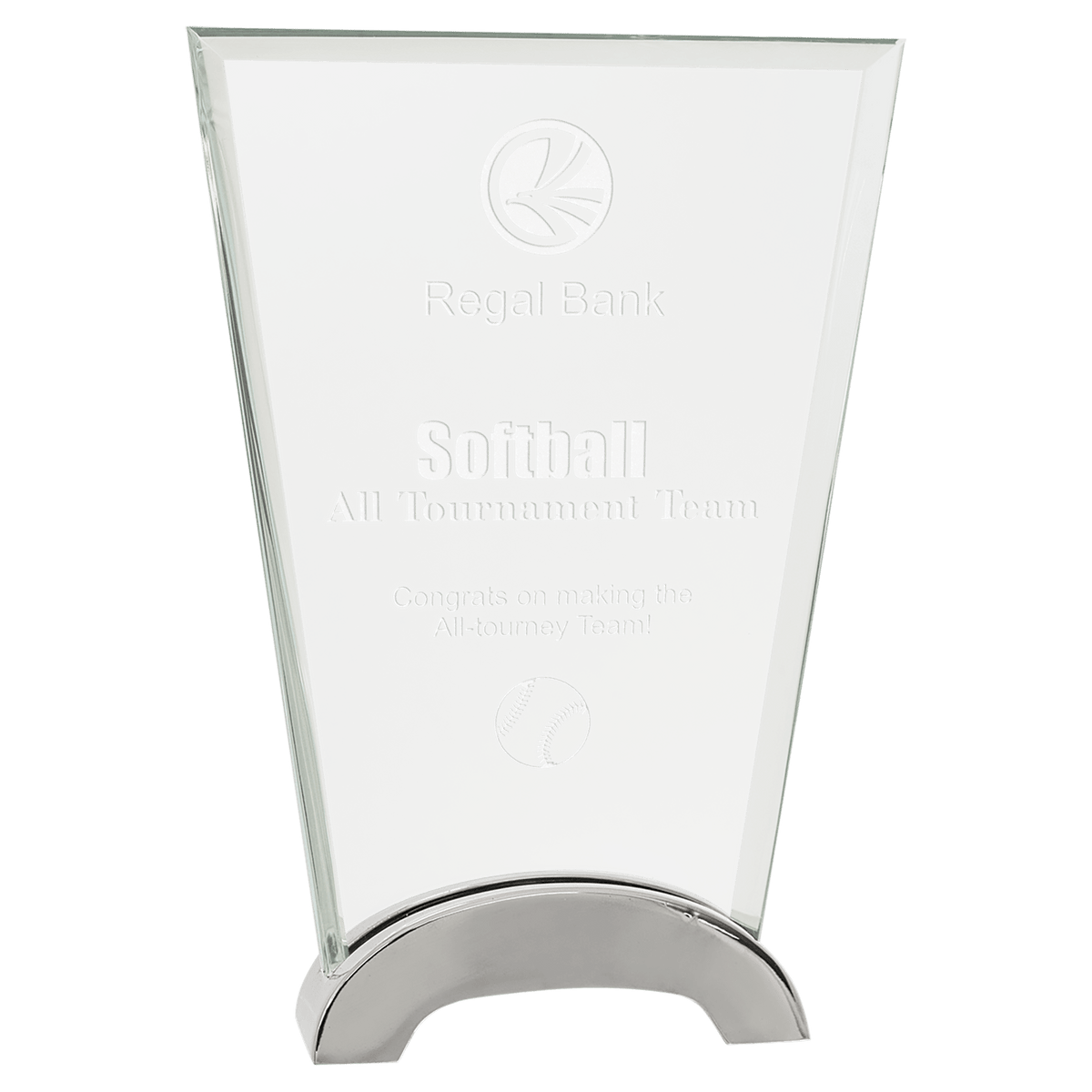 Fan Platinum Glass Award — 7 1/2"